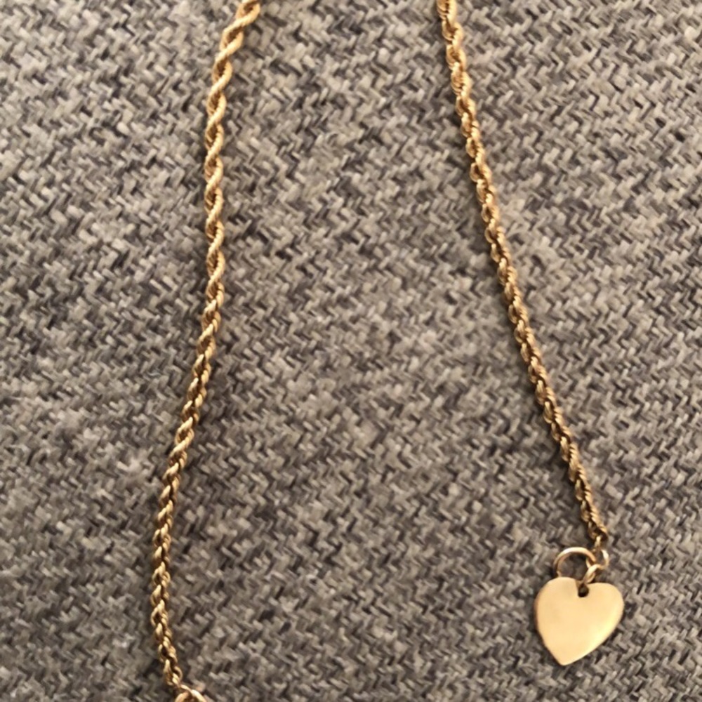 14K Gold Rope Bracelet 8"